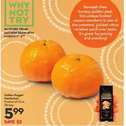 Longo's Golden Nugget Mandarines offer