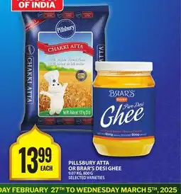 Food Basics PILLSBURY ATTA OR BRAR'S DESI GHEE offer