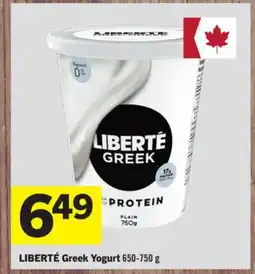 Foodland LIBERTÉ Greek Yogurt offer