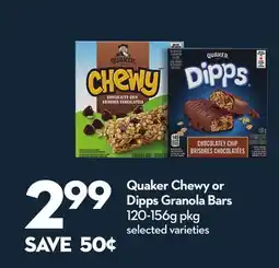 Longo's Quaker Chewy or Dipps Granola Bars offer