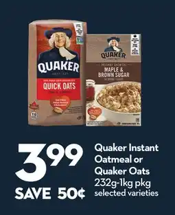 Longo's Quaker Instant Oatmeal or Quaker Oats offer