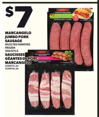 Independent Grocer MARCANGELO JUMBO PORK SAUSAGE, 500/675 G offer