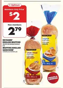 Independent Grocer NO NAME ENGLISH MUFFINS, 6'S offer