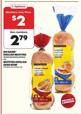 Independent Grocer NO NAME ENGLISH MUFFINS, 6'S offer