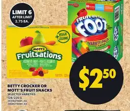 Independent Grocer BETTY CROCKER OR MOTT'S FRUIT SNACKS, 128/226 G offer