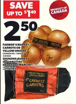 Independent Grocer FARMER'S MARKET CARROTS OR YELLOW ONIONS, 3 LB BAG offer