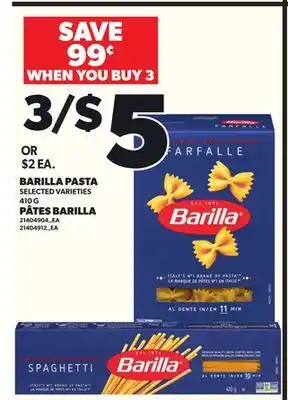 Independent Grocer BARILLA PASTA, 410 G offer