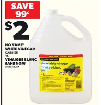 Independent Grocer NO NAME WHITE VINEGAR, CLUB SIZE 4L offer