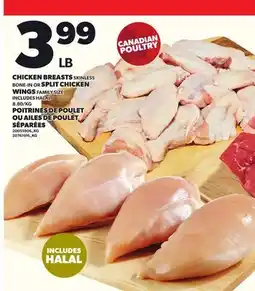 Independent Grocer CHICKEN BREASTS OR SPLIT CHICKEN WINGS offer