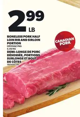 Independent Grocer BONELESS PORK HALF LOIN RIB AND SIRLOIN PORTION offer