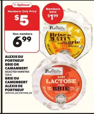 Independent Grocer ALEXIS DU PORTNEUF BRIE OR CAMAMBERT 125 G offer