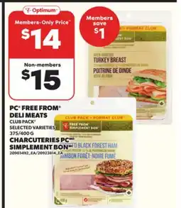 Independent Grocer PC FREE FROM DELI MEATS, 375/400 G offer