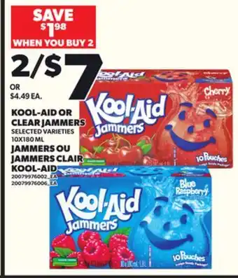 Independent Grocer KOOL-AID OR CLEAR JAMMERS, 10X180 ML offer