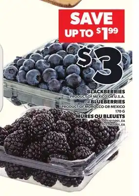 Independent Grocer BLACKBERRIES or BLUEBERRIES, 170 G offer