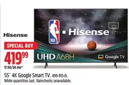 Canadian Tire Hisense 55˝ 4K Google Smart TV offer