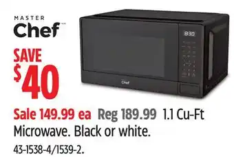 Canadian Tire Master Chef 1.1 Cu-Ft Microwave offer