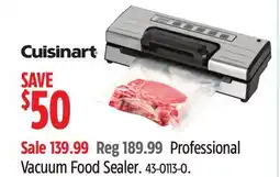 Canadian Tire Cuisinart Professional Vacuum Food Sealer offer