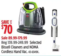 Canadian Tire Selected Bissell Cleaners and NOMA Cordless Hand Vac offer