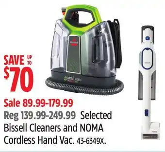 Canadian Tire Selected Bissell Cleaners and NOMA Cordless Hand Vac offer