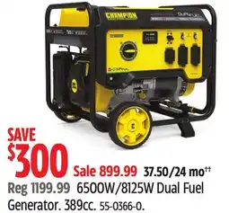 Canadian Tire Champion 6500W/8125W Dual Fuel Generator offer