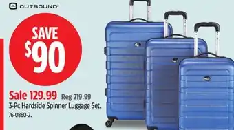 Canadian Tire Outbound 3-Pc Hardside Spinner Luggage Set offer