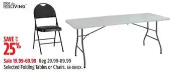 Canadian Tire FOR LIVING Selected Folding Tables or Chairs offer