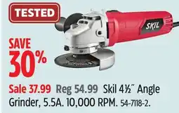 Canadian Tire Skil 41⁄2˝Angle Grinder, 5.5A. 10,000RPM offer