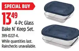 Canadian Tire Anchor Hocking 4-Pc Glass Bake N' Keep Set offer