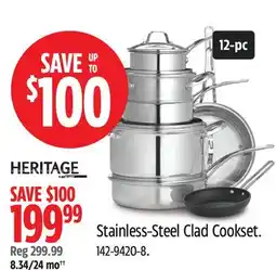 Canadian Tire Heritage Stainless-Steel Clad Cookset offer