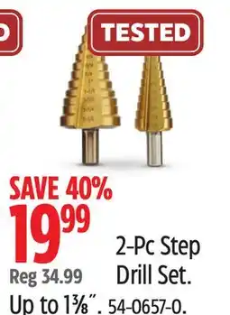 Canadian Tire Mastercraft 2-Pc Step Drill Set offer