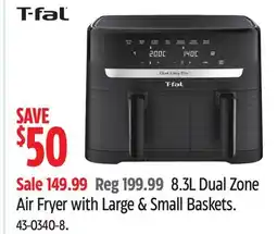 Canadian Tire T-Fal Dual Easy Fry Air Fryer with Large & Small Baskets offer