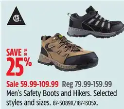 Canadian Tire Men's Safety Boots and Hikers. Selected styles and sizes offer