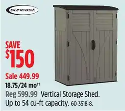 Canadian Tire suncast Vertical Storage Shed offer