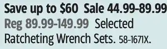 Canadian Tire MAXIMUM Selected Ratcheting Wrench Sets offer