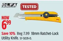 Canadian Tire OLFA 18mm Ratchet-Lock Utility Knife offer