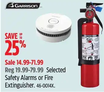 Canadian Tire Garrison Selected Safety Alarms or Fire Extinguisher offer