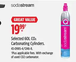 Canadian Tire SodaStream Selected 60L CO2 Carbonating Cylinders offer