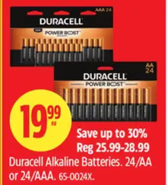 Canadian Tire Duracell Alkaline Batteries offer