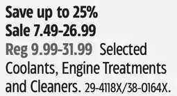 Canadian Tire Selected Coolants, Engine Treatments and Cleaners offer