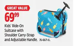 Canadian Tire Outbound Kids' Ride-On Suitcase with Shoulder Carry-Strap and Adjustable Handle offer