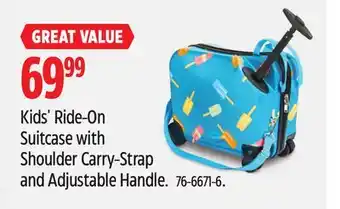 Canadian Tire Outbound Kids' Ride-On Suitcase with Shoulder Carry-Strap and Adjustable Handle offer