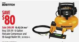 Canadian Tire Bostitch Pancake Compressor and 18-Gauge Nailer Kit offer