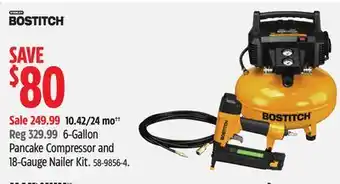 Canadian Tire Bostitch Pancake Compressor and 18-Gauge Nailer Kit offer