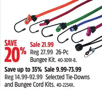 Canadian Tire Certified Selected Tie-Downs and Bungee Cord Kits offer