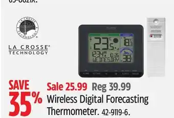 Canadian Tire La Crosse Technology Wireless Digital Forecasting Thermometer offer