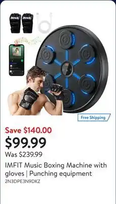 Walmart IMFIT Music Boxing Machine with gloves | Punching equipment offer