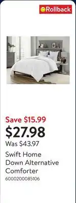 Walmart Swift Home Down Alternative Comforter offer