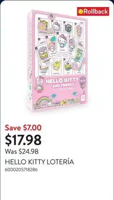 Walmart HELLO KITTY LOTERÍA offer