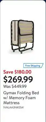 Walmart Gymax Folding Bed w/ Memory Foam Mattress offer