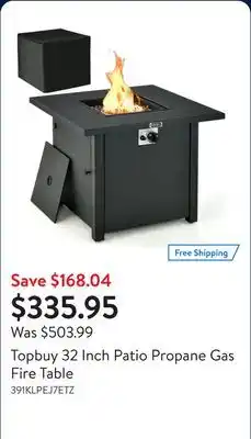 Walmart Topbuy 32 Inch Patio Propane Gas Fire Table offer